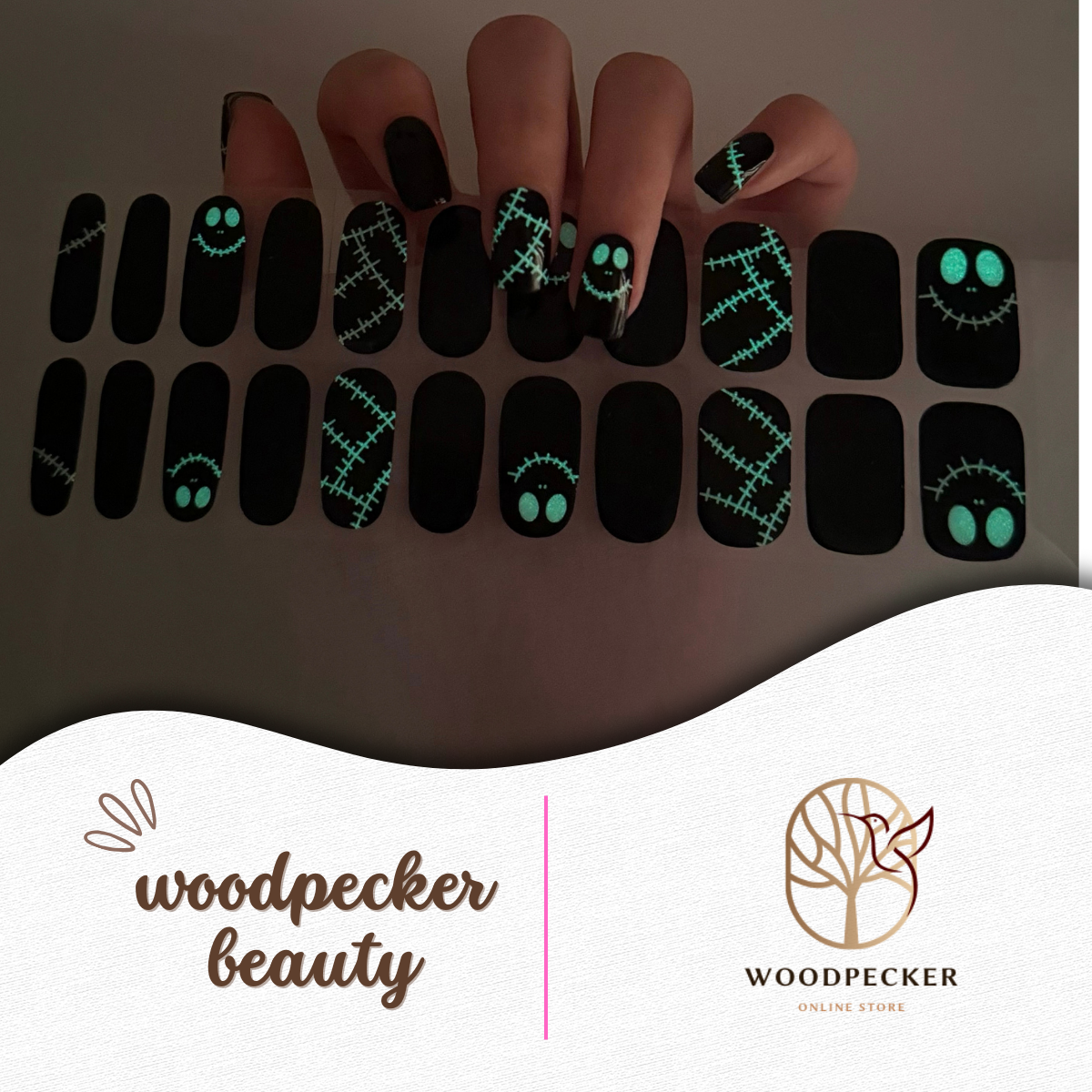 Woodpecker|Halloween Nail stickers Creepy (Glow in the Dark) Woodpecker Beauty