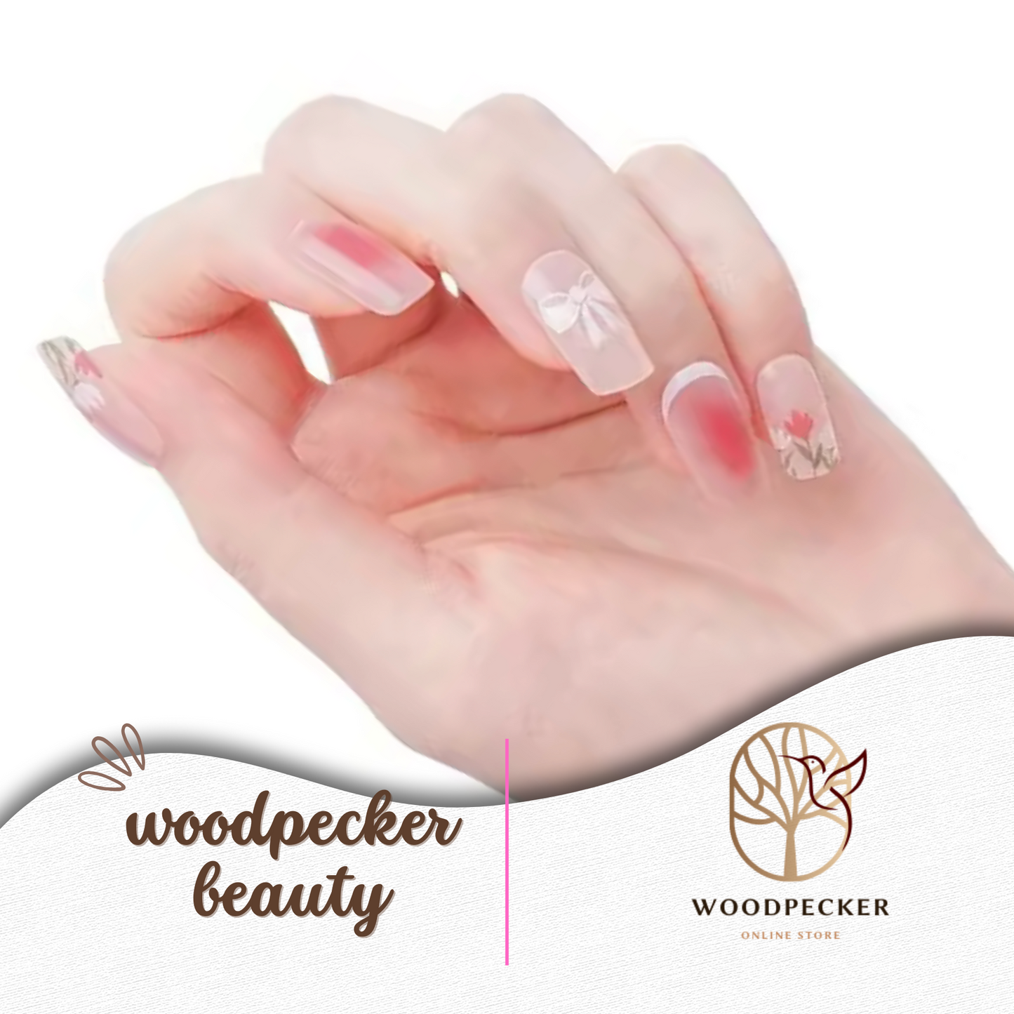 Woodpecker|Nails Stickers Floral Nails Tulip Woodpecker Beauty