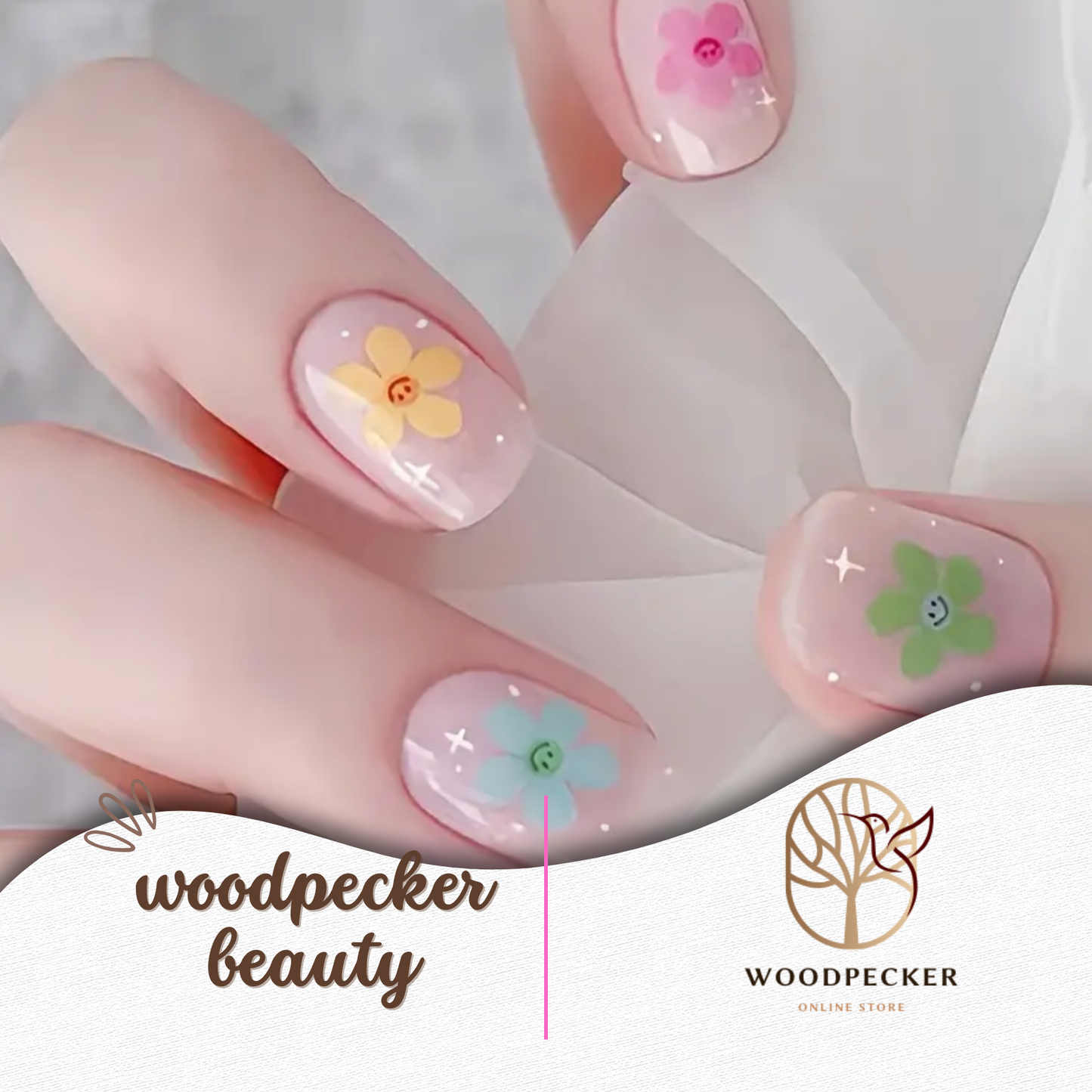 Woodpecker|Nail Stickers Spring Floral Nails Woodpecker Beauty