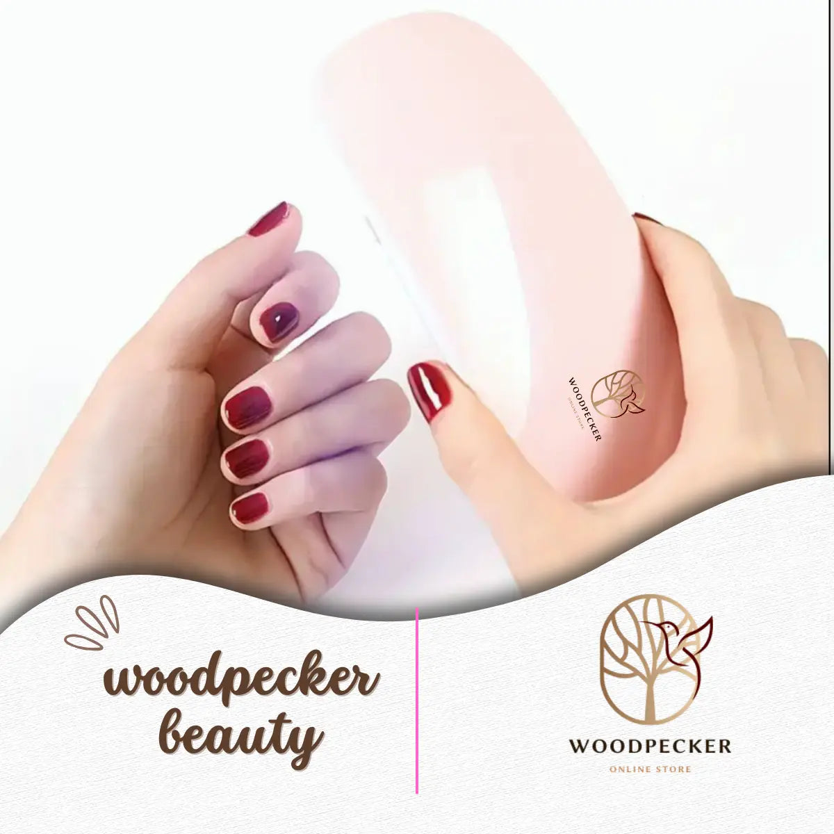 LED UV NAIL DRYER MACHINE (Free Gift) Woodpecker Beauty