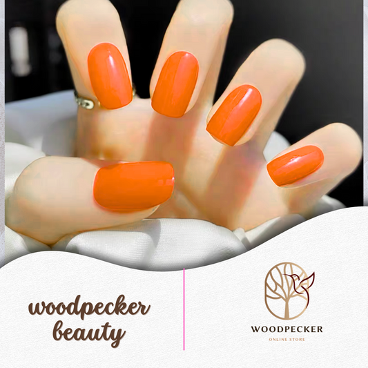 Woodpecker|Solid Nail Sticker Orange