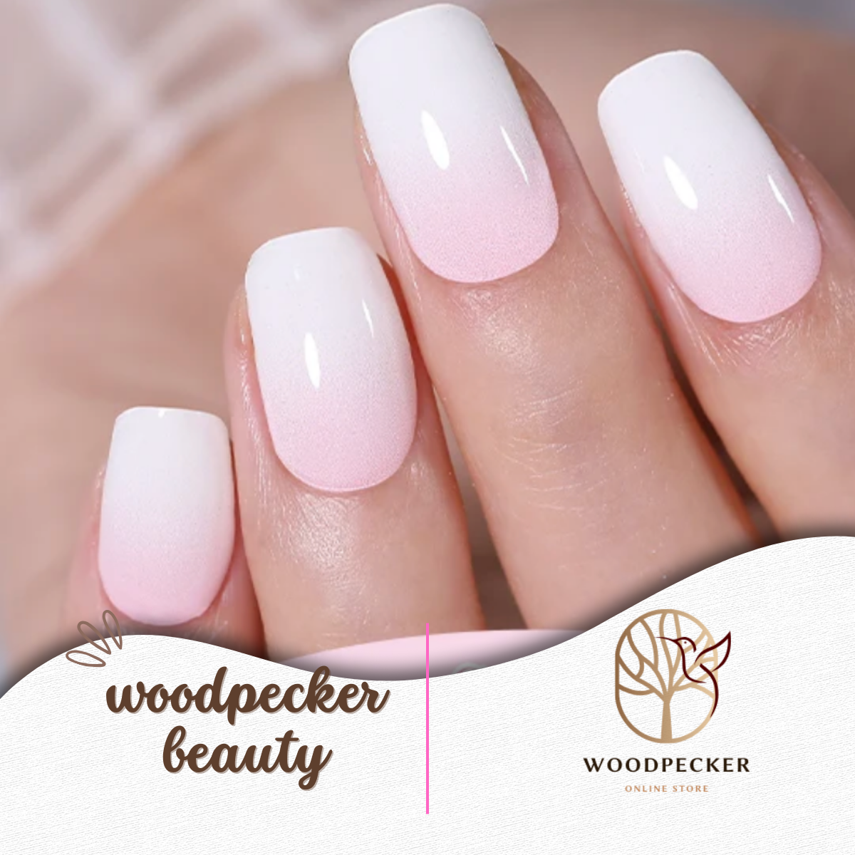 Woodpecker| Ombre Pink Nail Stickers