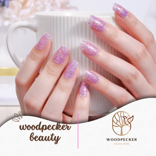 Woodpecker｜Glitter Nail Stickers Barbie Pink