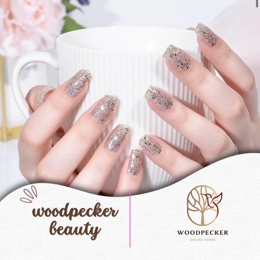 Woodpecker| Glitter Nail sticker Clear