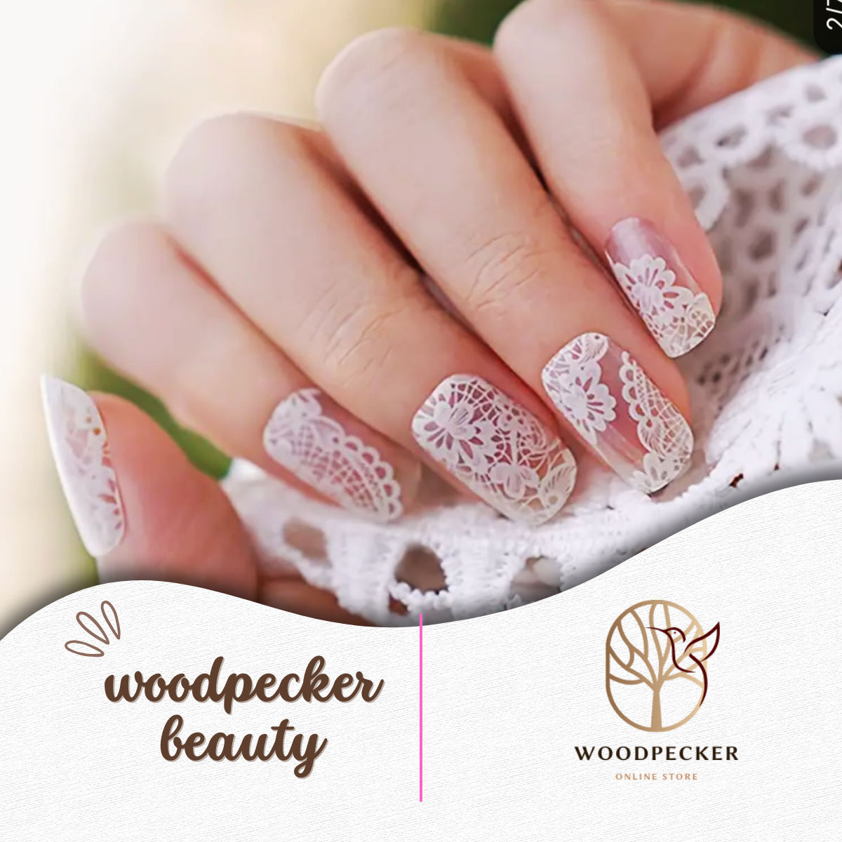 Woodpecker|White Lace Dream Nail Stickers