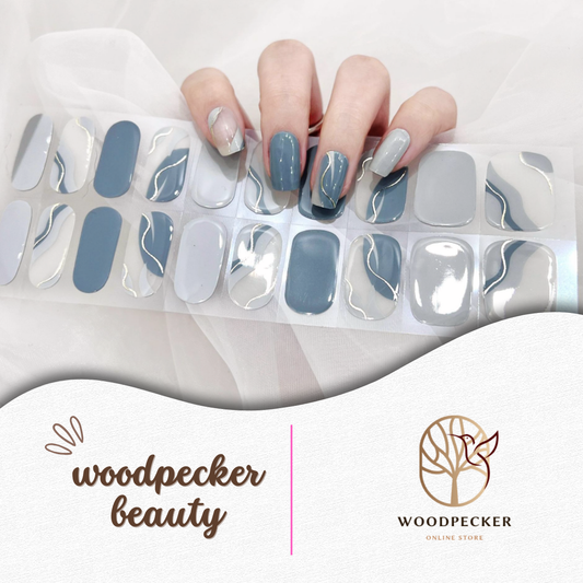 Woodpecker | Modern Art Nail Stickers Blue Design