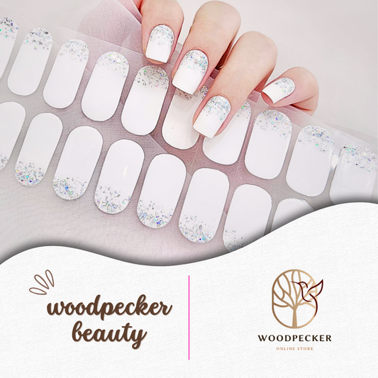 Woodpecker|White Stardust Nail Stickers