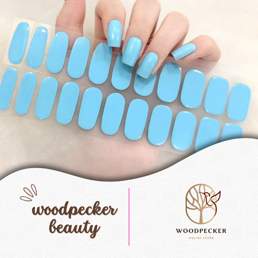 Woodpecker|Solid Nail Sticker Sky Blue