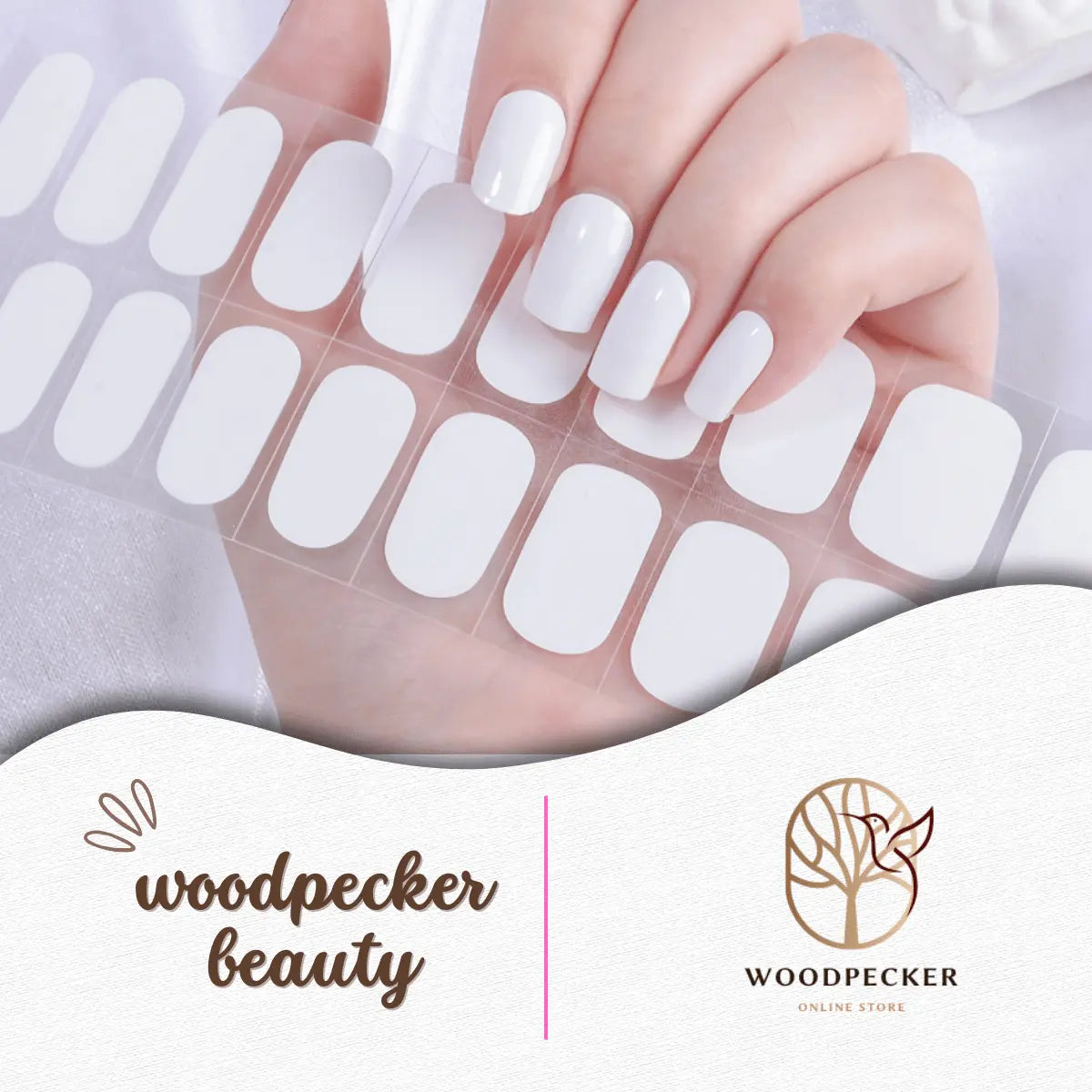 Short white press-on gel nails with smooth finish – simple and chic style
