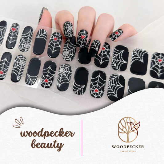 Woodpecker| Halloween Nail Stickers Black Widow Spider