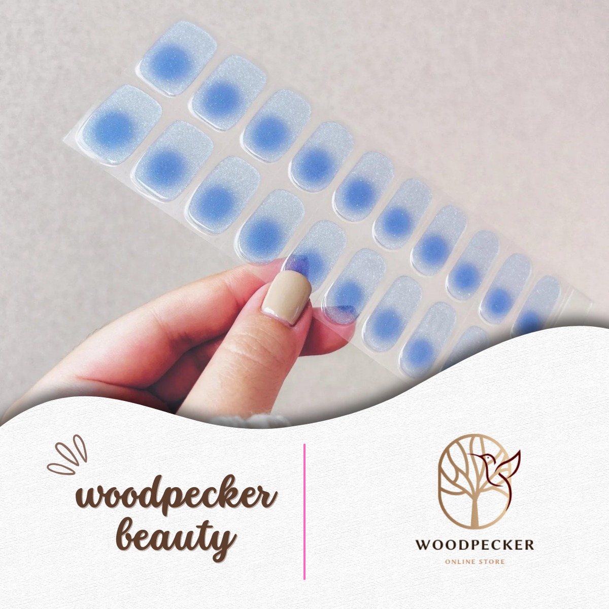 Woodpecker| Gradient Blue Nail Stickers