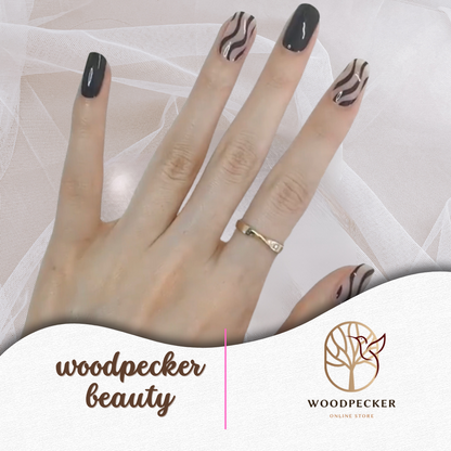 Woodpecker|Zebra Nails Stickers Black&White 2 Woodpecker Beauty