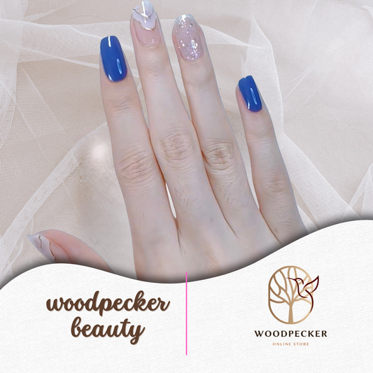 Woodpecker| Nail sticker Design Blue Style