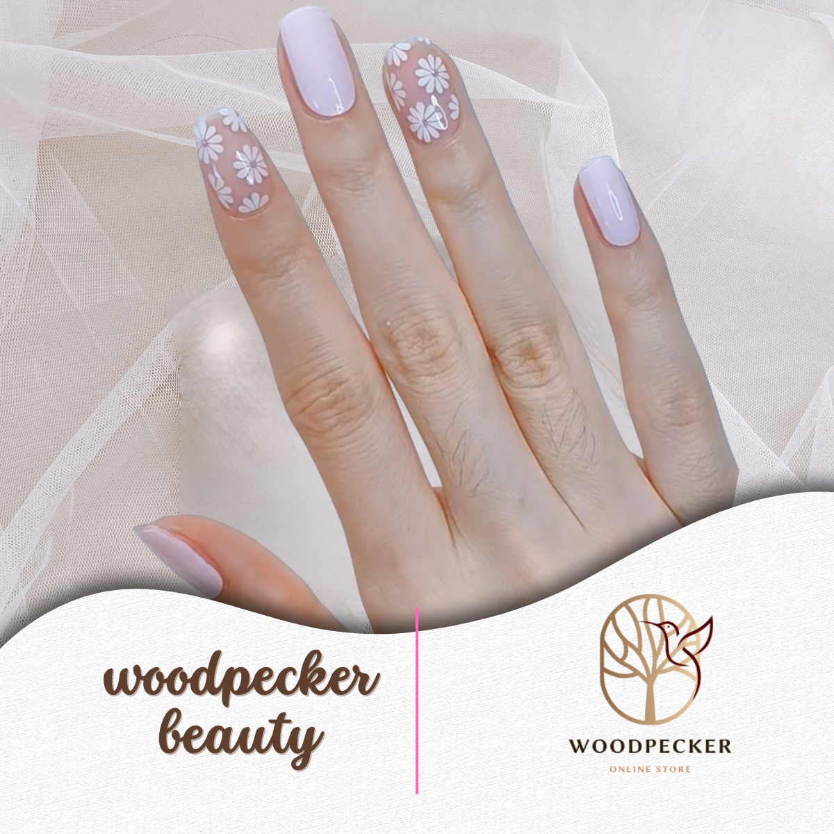 Woodpecker| Nail Stickers Pink Spring