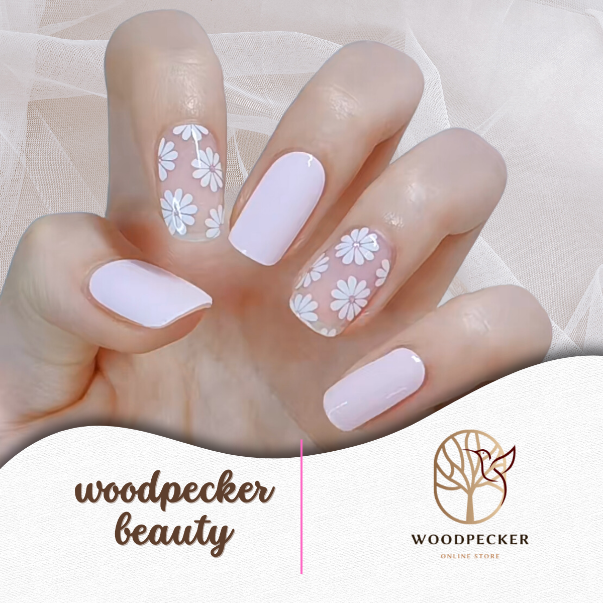 Woodpecker| Nail Stickers Pink Spring