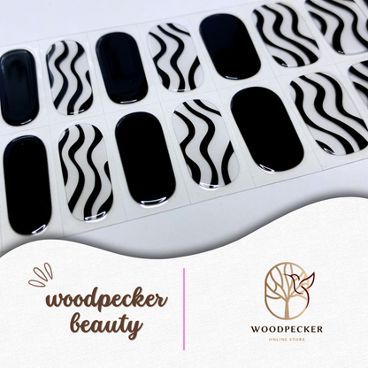Woodpecker|Zebra Nails Stickers Black&White 2 Woodpecker Beauty