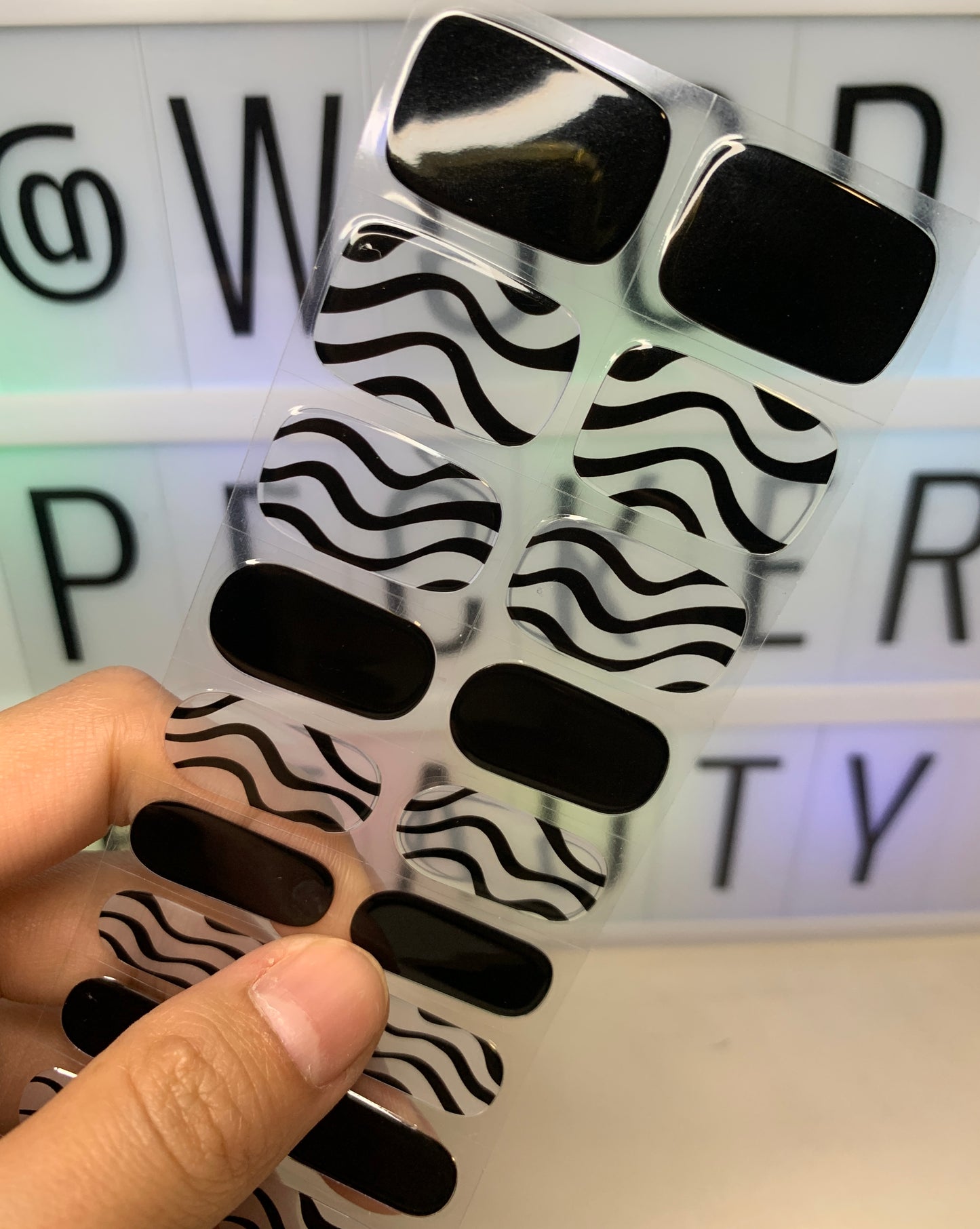 Woodpecker|Zebra Nails Stickers Black&White 2