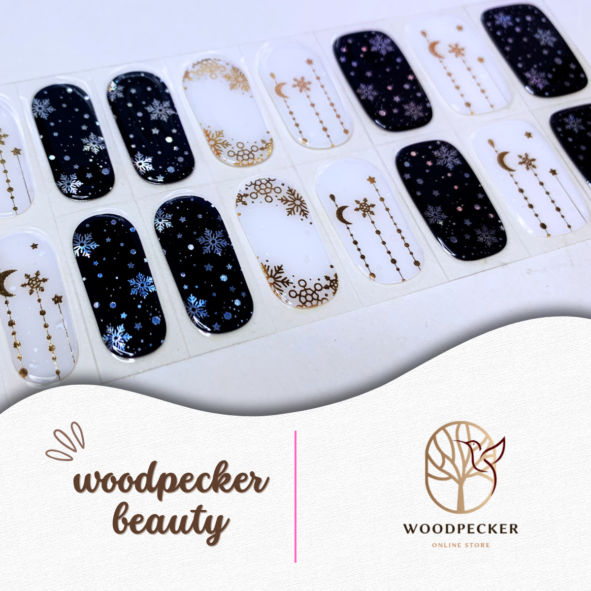 Woodpecker|Christmas Nails Stickers Snowflake