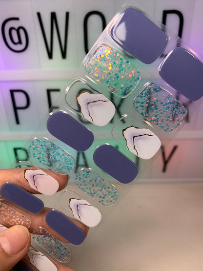 Woodpecker| Nail sticker Design Blue Style Woodpecker Beauty