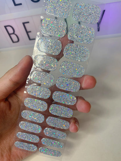 Woodpecker｜Glitter Nail Stickers Silver Woodpecker Beauty