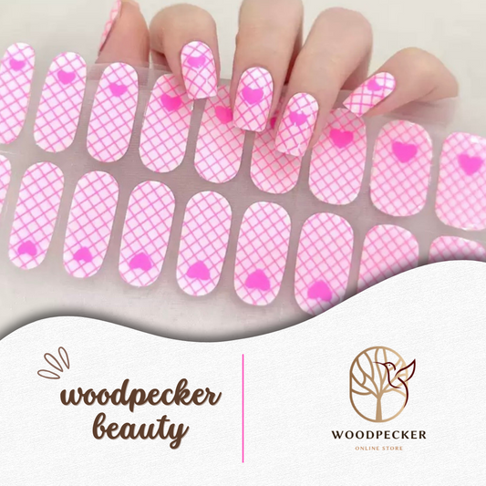 Woodpecker|Valentine's Day Nail Sticker Pink Heart