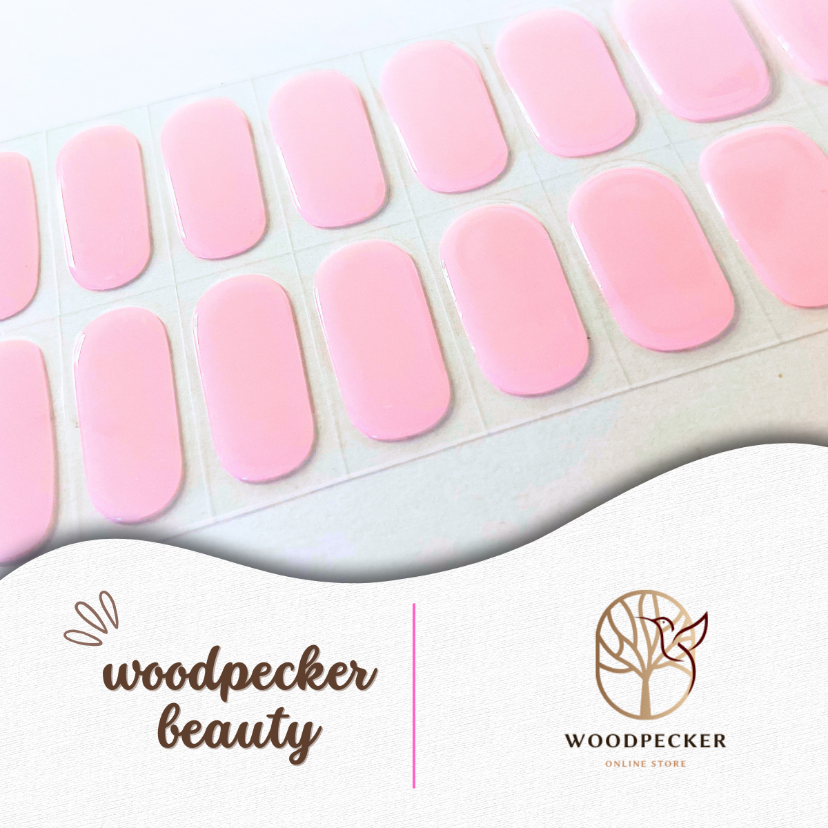 Woodpecker|Solid Nail Stickers Pink