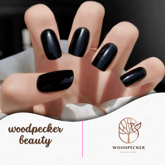 Woodpecker｜ Solid Nail Stickers Black