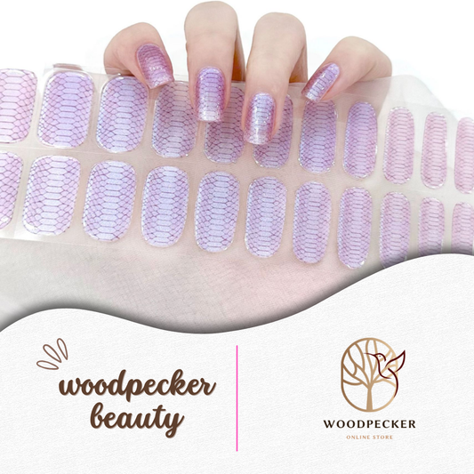 Woodpecker|Snakeskin Purple Textured Nail Stickers