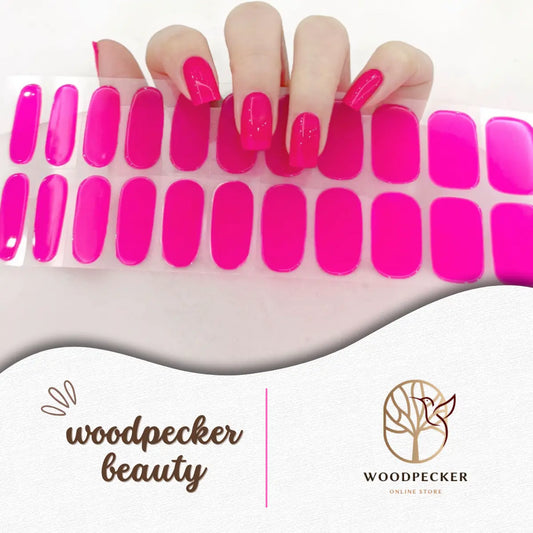 Neon pink nail wraps – eye-catching for parties and summer